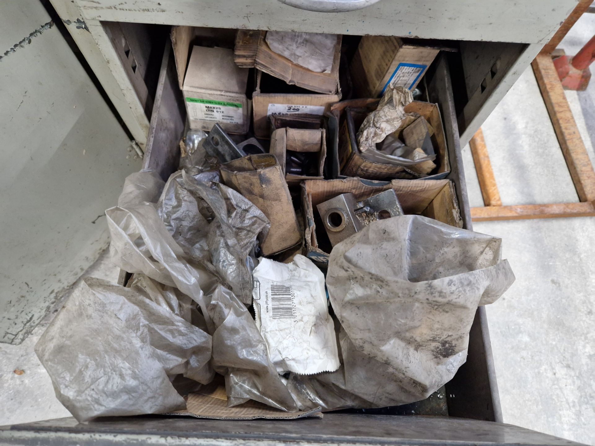 Two Multi Drawer Cabinets and One 3 Drawer Filing Cabinet and Contents, including Dies, Taps, - Image 6 of 6