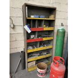 Multi-Compartment Steel Rack, approx. 900mm x 300mm x 1.9m high, with steel contents Please read the