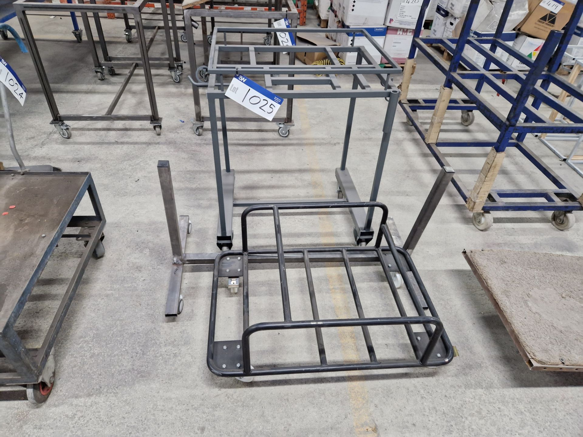 Three Mobile Steel Racks Please read the following important notes:- ***Overseas buyers - All lots