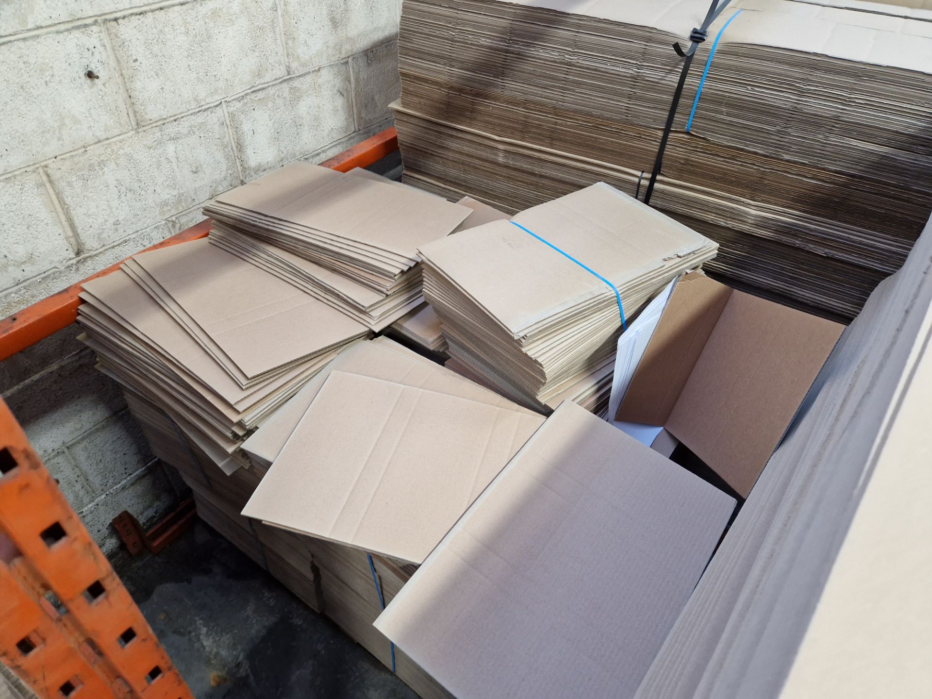 Five Pallets of Flat Packed Cardboard Branded Boxes and Dividers Please read the following important - Image 6 of 7