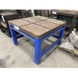 T-Slotted Table, approx. 1.25m x 1.2m, with steel stand Please read the following important