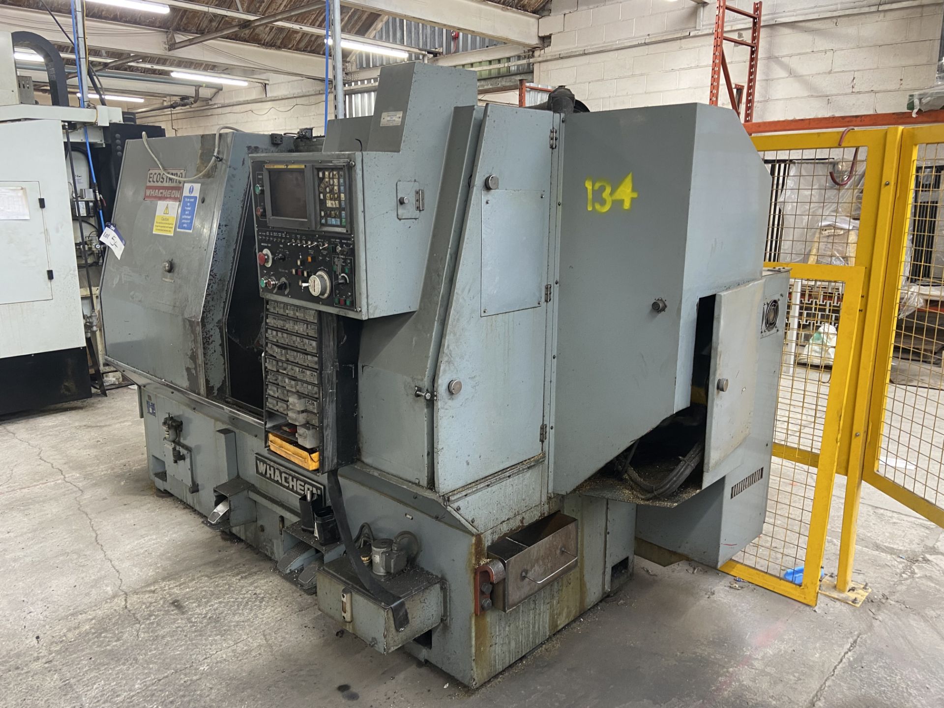 Whacheon ECOSTAR2 CNC LATHE, serial no. 8610-28, with tooling as fitted. This lot requires risk - Image 2 of 8