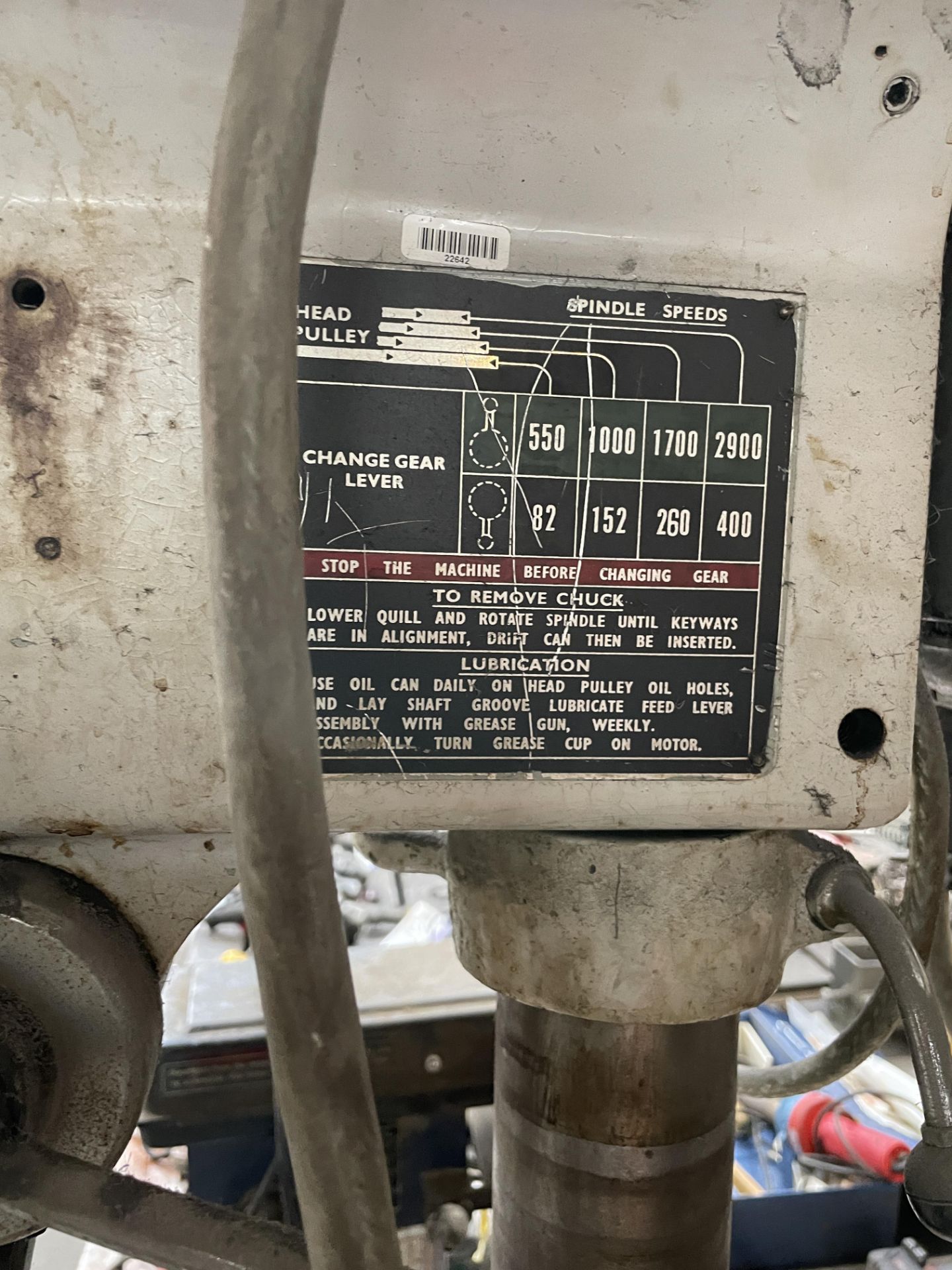 Union Bench Top Drill, with fitted inspection light (no plug) Please read the following important - Image 2 of 2