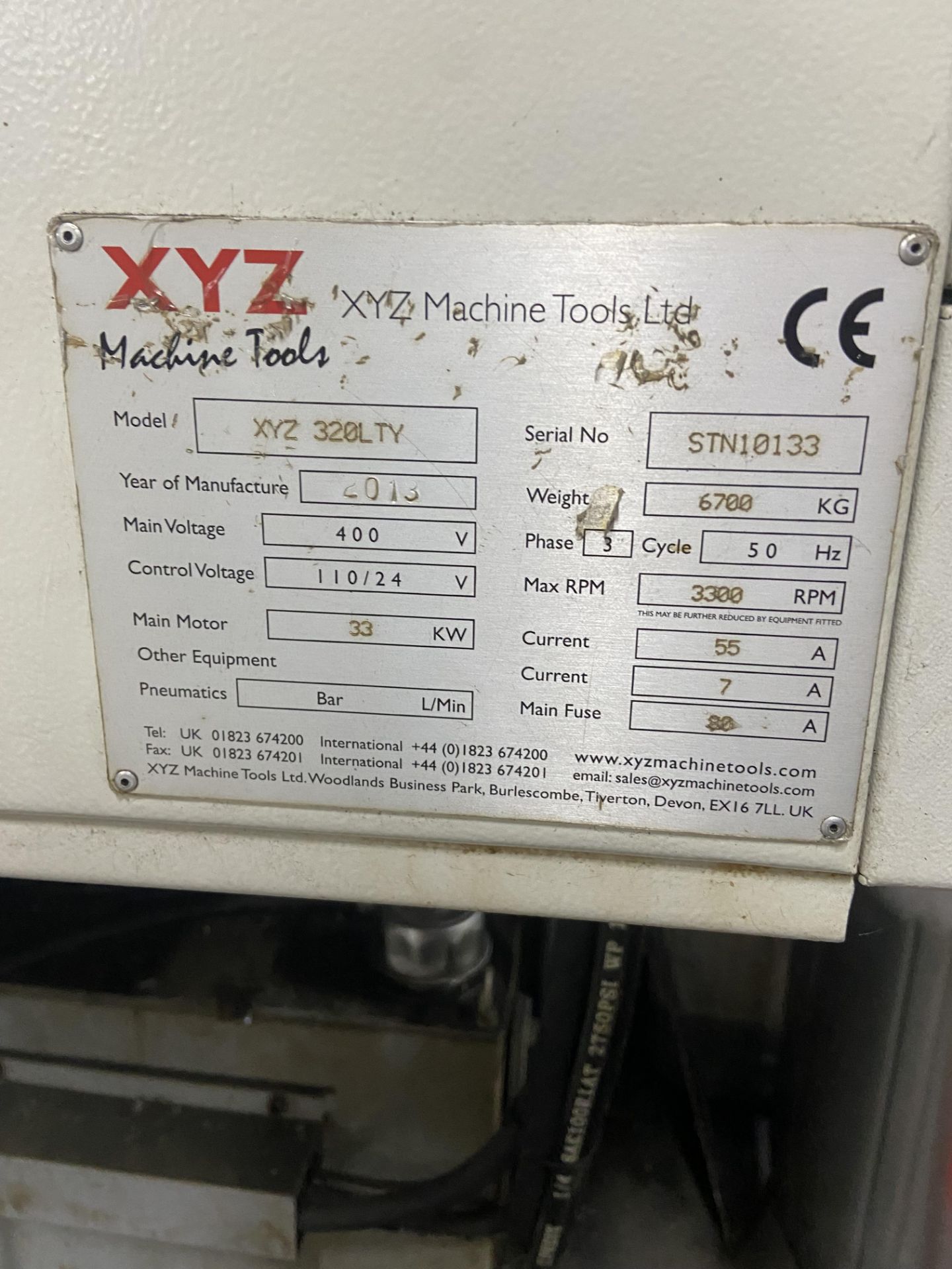 XYZ 320 LTY BAR FEED CNC LATHE, serial no. STN10133, year of manufacture 2013, with LNS A SL65S - Image 4 of 11