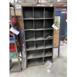 16 Compartment Steel Rack, approx. 900mm x 300mm x 1.85m high Please read the following important