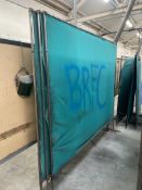 Four Steel Framed Canvas Welding Screens, mainly approx. 2.5m x 2.2m high Please read the