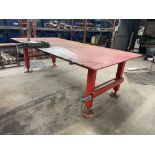 Steel Bench, approx. 3m x 1.5m, with machine vice Please read the following important notes:- ***