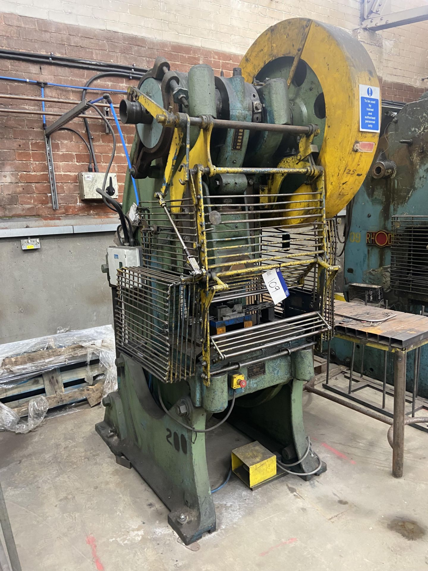 Butterley 50ton Inclinable Power Press, serial no. 77534, with platen approx. 700mm x 450mm Please