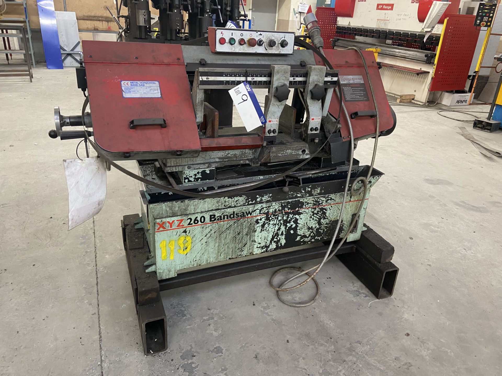 XYZ 260 Horizontal Metal Bandsaw, serial no. 18W121078.  Being sold provisionally, subject to - Image 2 of 6