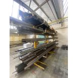 Steel & Alloy Tube & Section Stock, on five tiers of one side of stock rack, up to approx. 6m
