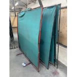 Four Steel Framed Canvas Welding Screens, mainly approx. 1.9m x 1.9m high Please read the
