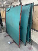 Four Steel Framed Canvas Welding Screens, mainly approx. 1.9m x 1.9m high Please read the