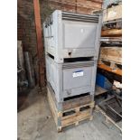 Contents to Two Stillages and Two Pallets, including Steel Components and Steel Stock Please read