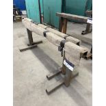 Two Fabricated Steel Trestles, each 2.2m wide x approx. 850mm high Please read the following