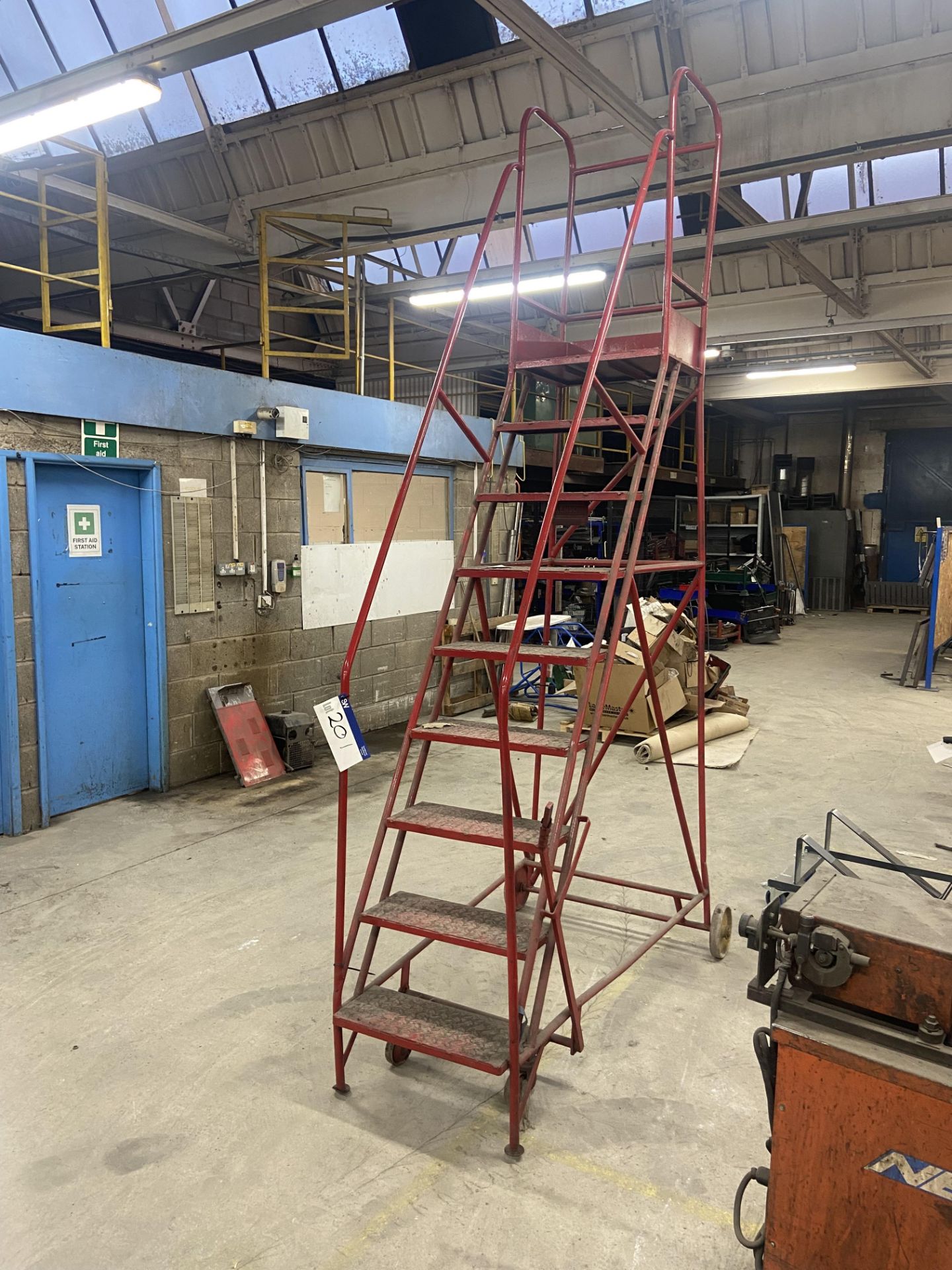 Nine Rise Mobile Warehouse Ladder Please read the following important notes:- ***Overseas buyers - - Image 2 of 2
