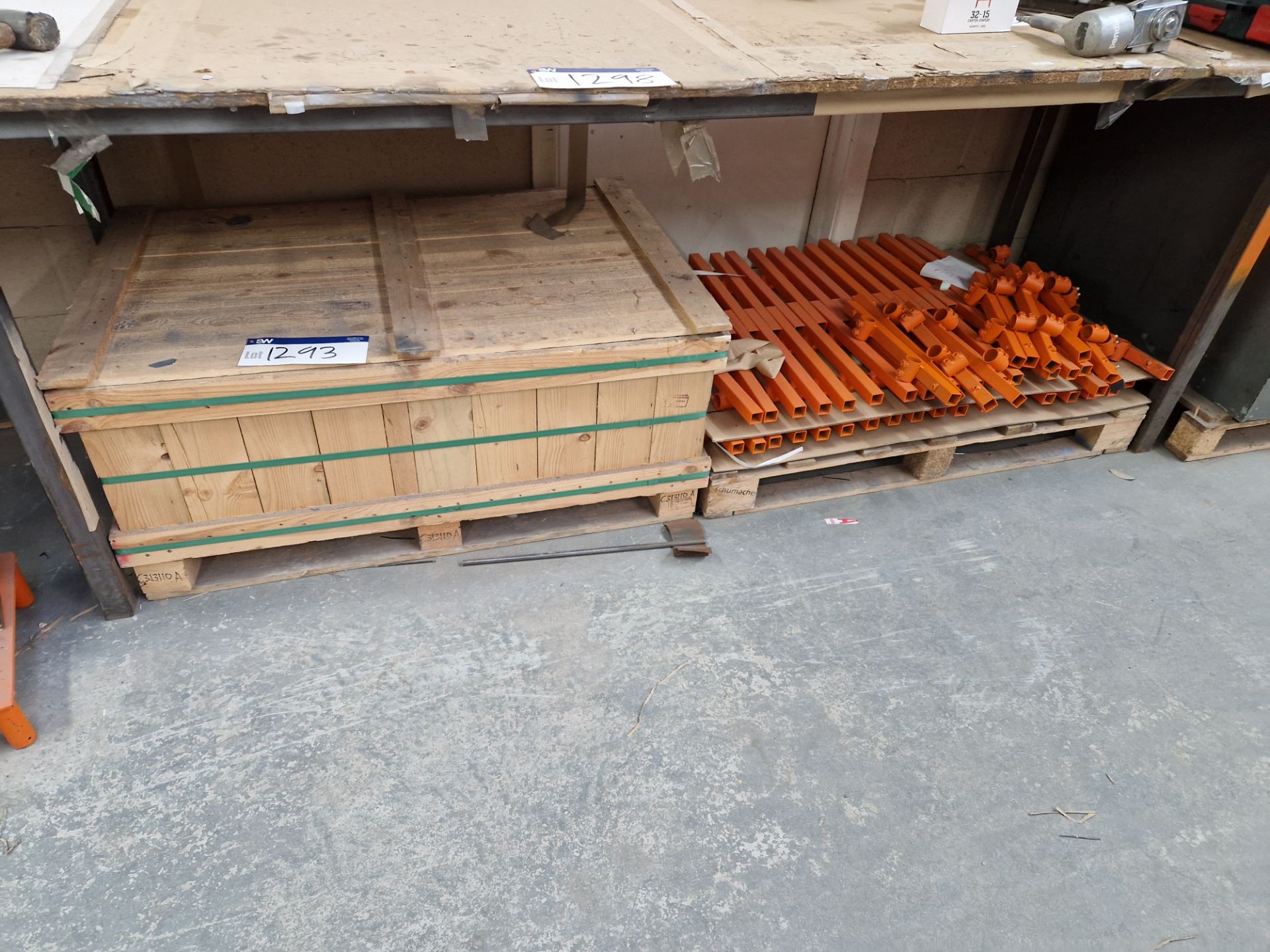 Two Pallets of Bike Rack Components Please read the following important notes:- ***Overseas buyers -