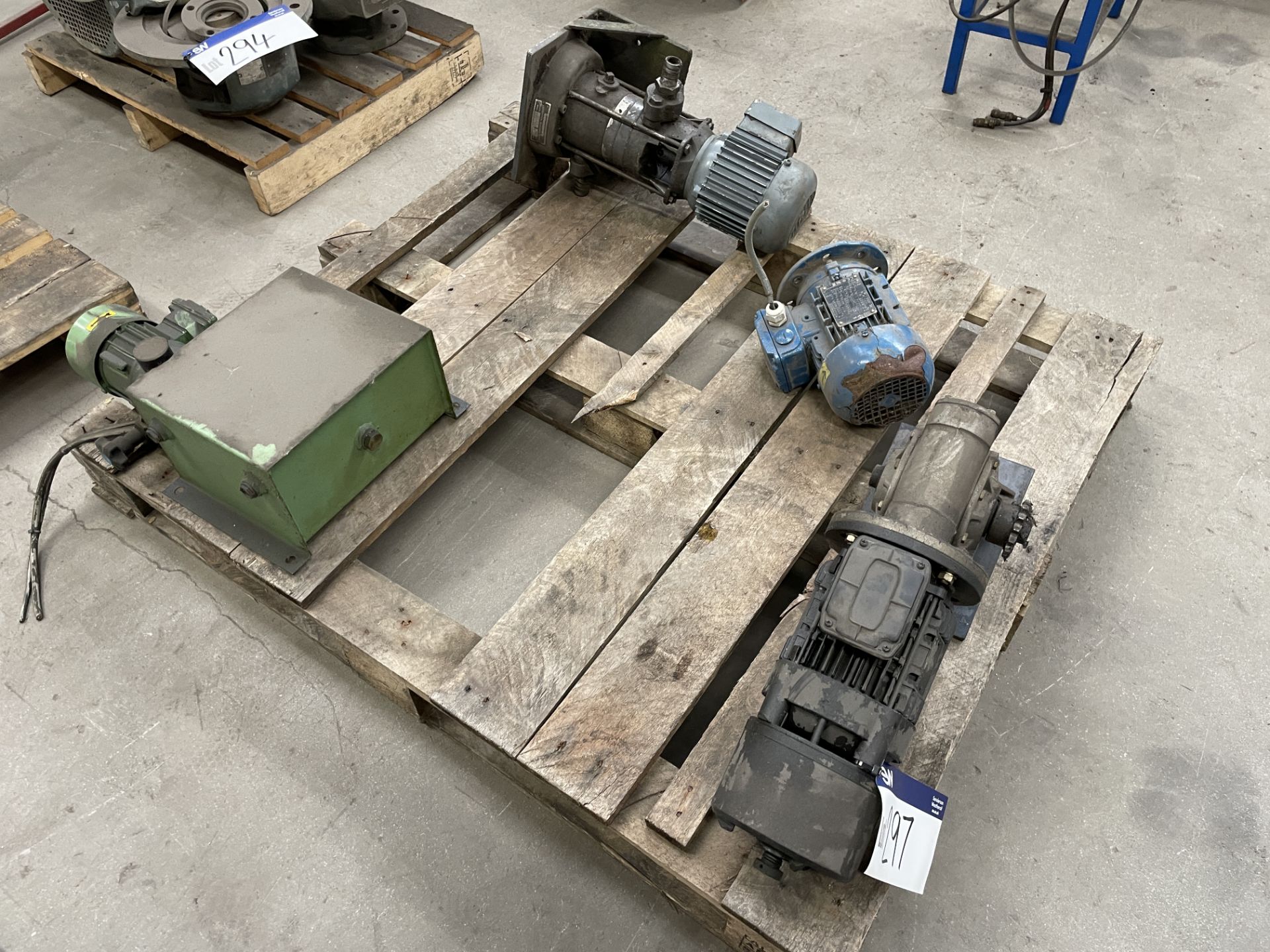 Hydraulic Power Pack, Grundfos pump, Possamai TV Gear Unit & Electric Motor, as set out on pallet