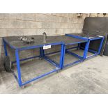 Three Assorted Mobile Benches, each approx. 1.2m x 1.2m Please read the following important