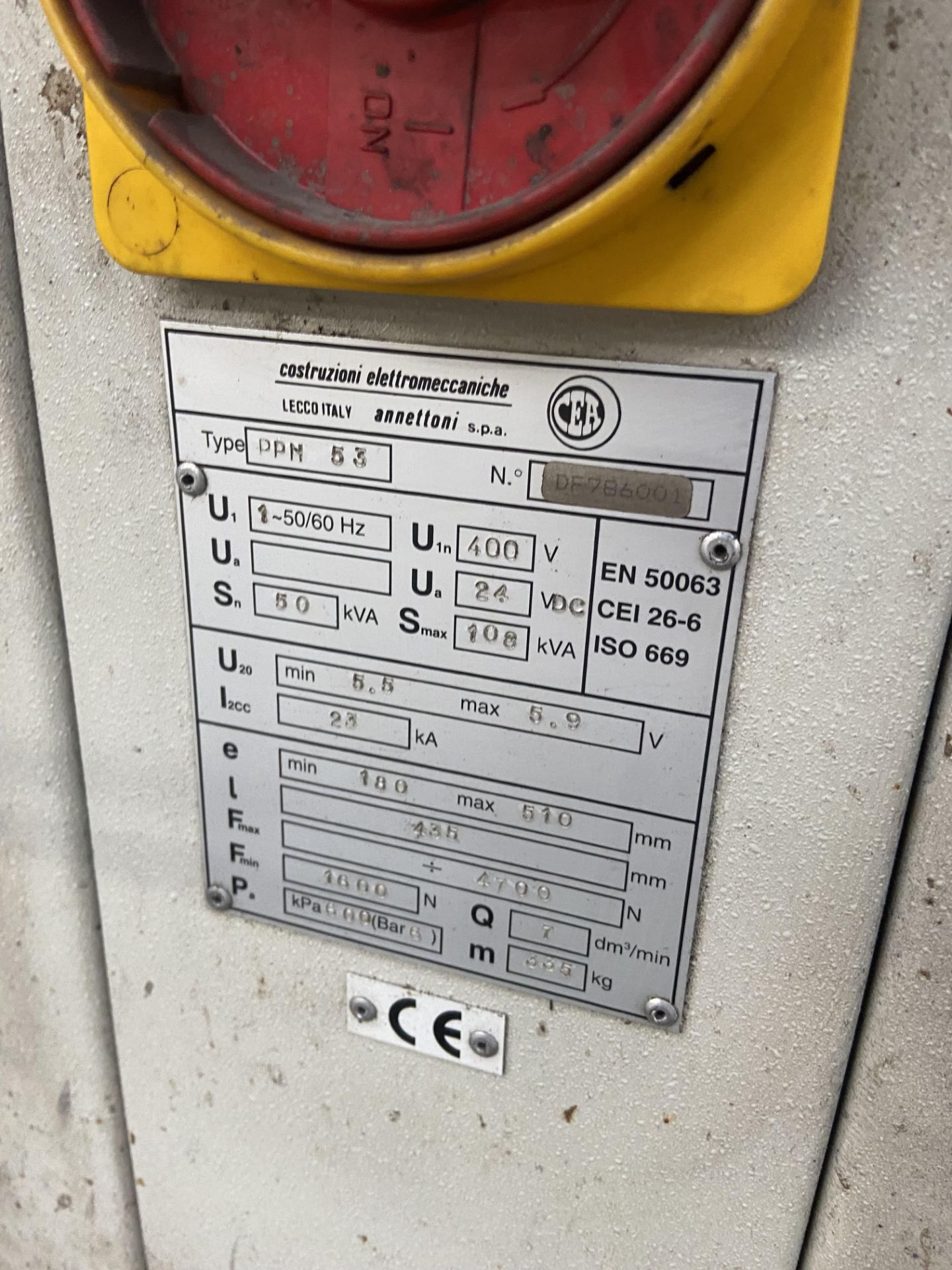 Coslruzioni PPM 53 Spot Welding Machine, serial no. DF786001, 150/103kVA, with treadle control - Image 3 of 5