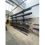 Steel Stock, on one rack, up to 100mm x 50mm x 3mm, approx. 7.5m long (please note this lot is