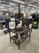 Jones-Shipman Hand Operated Press, 500mm between columns, with steel bench Please read the following