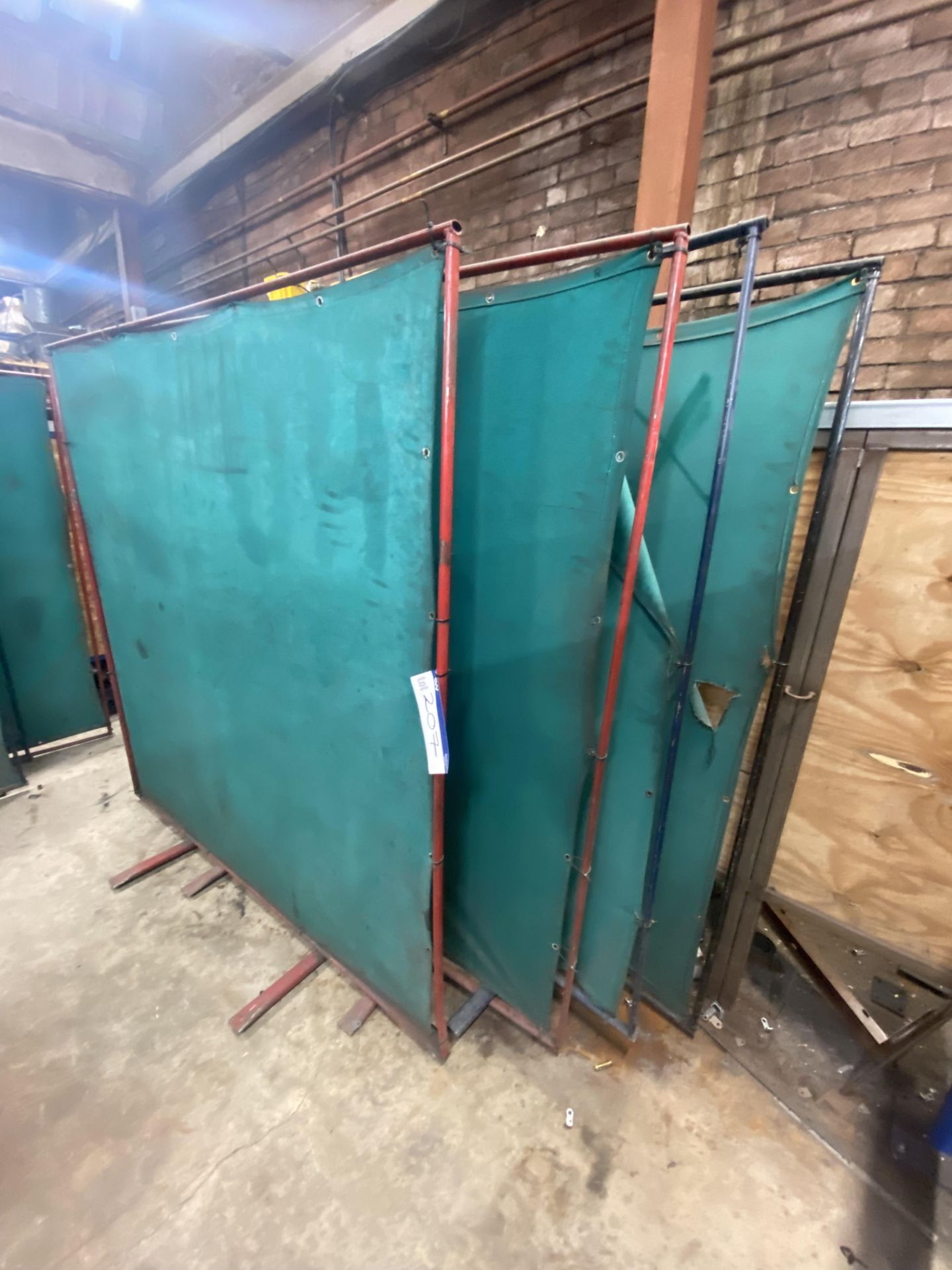 Four Assorted Steel Framed Welding Screens Please read the following important notes:- ***Overseas