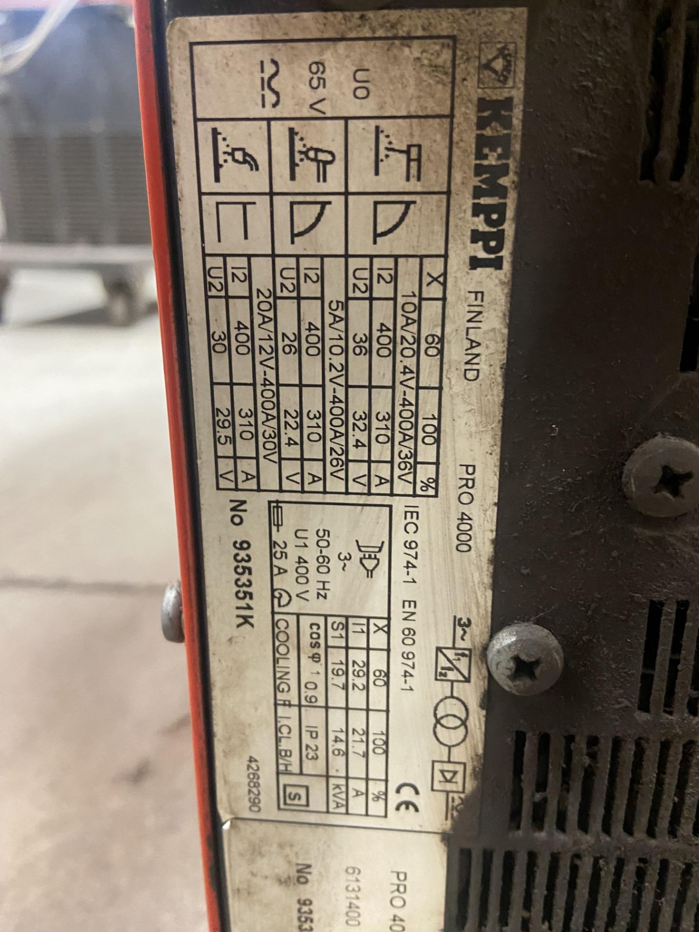 Kemppi Pro Mig 520R Welding Equipment (may require attention) Please read the following important - Image 4 of 4