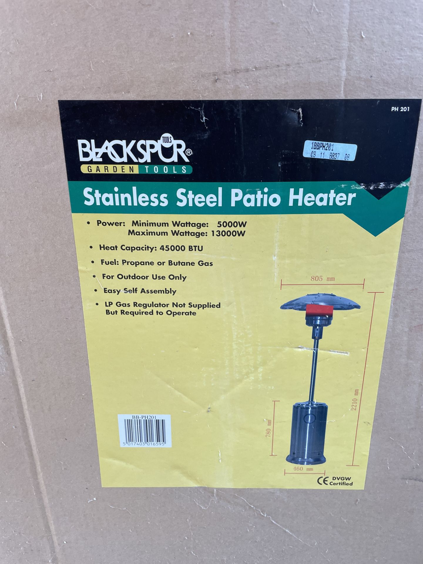 ***EXTRA LOT*** Blackspar Stainless Steel Patio Heater (in box)(offered by kind permission on behalf - Image 2 of 3