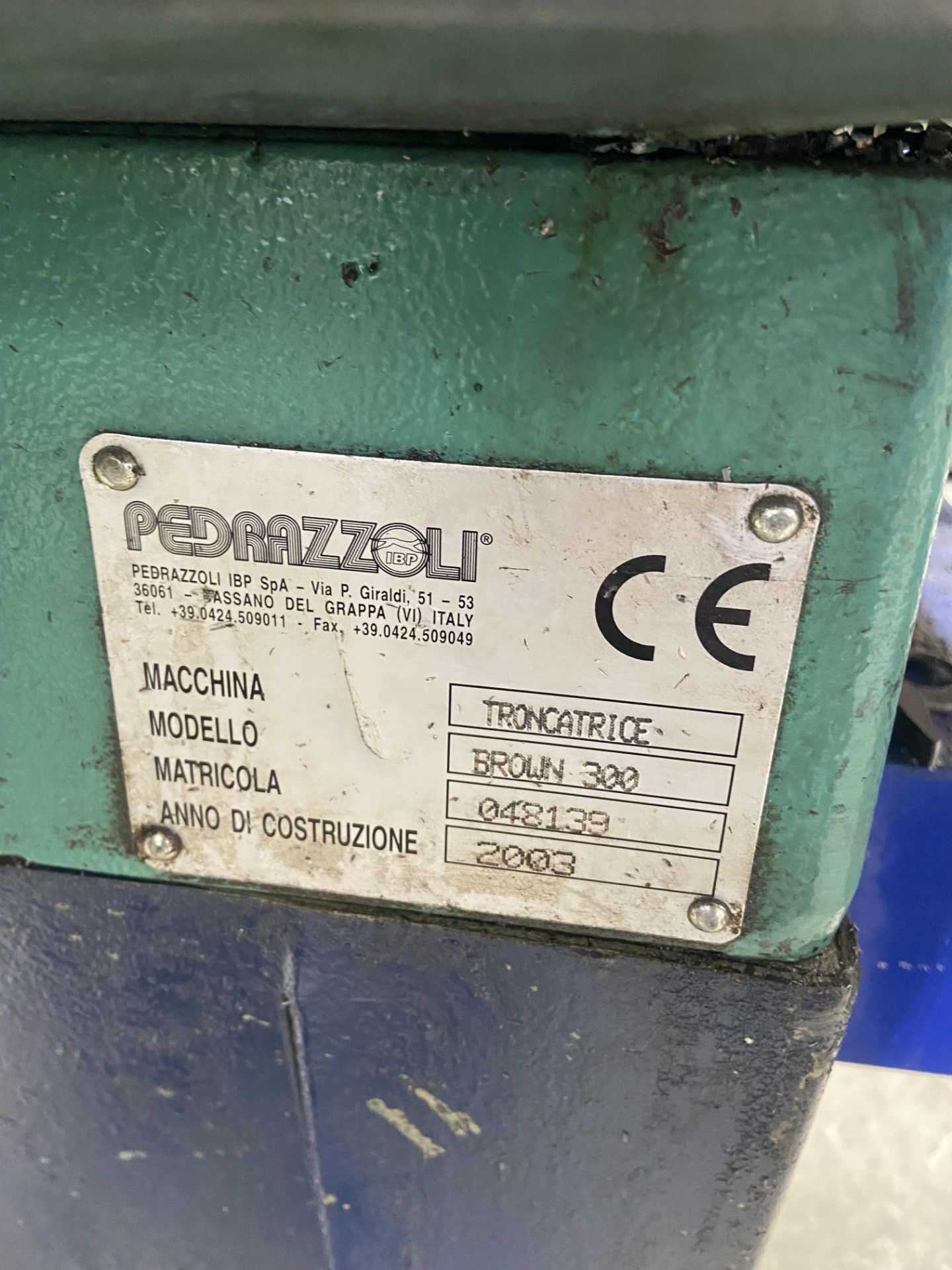 Pedrazzoli Brown 300 Cold Saw, serial no. 048139, year of manufacture 2003 Please read the following - Image 2 of 4