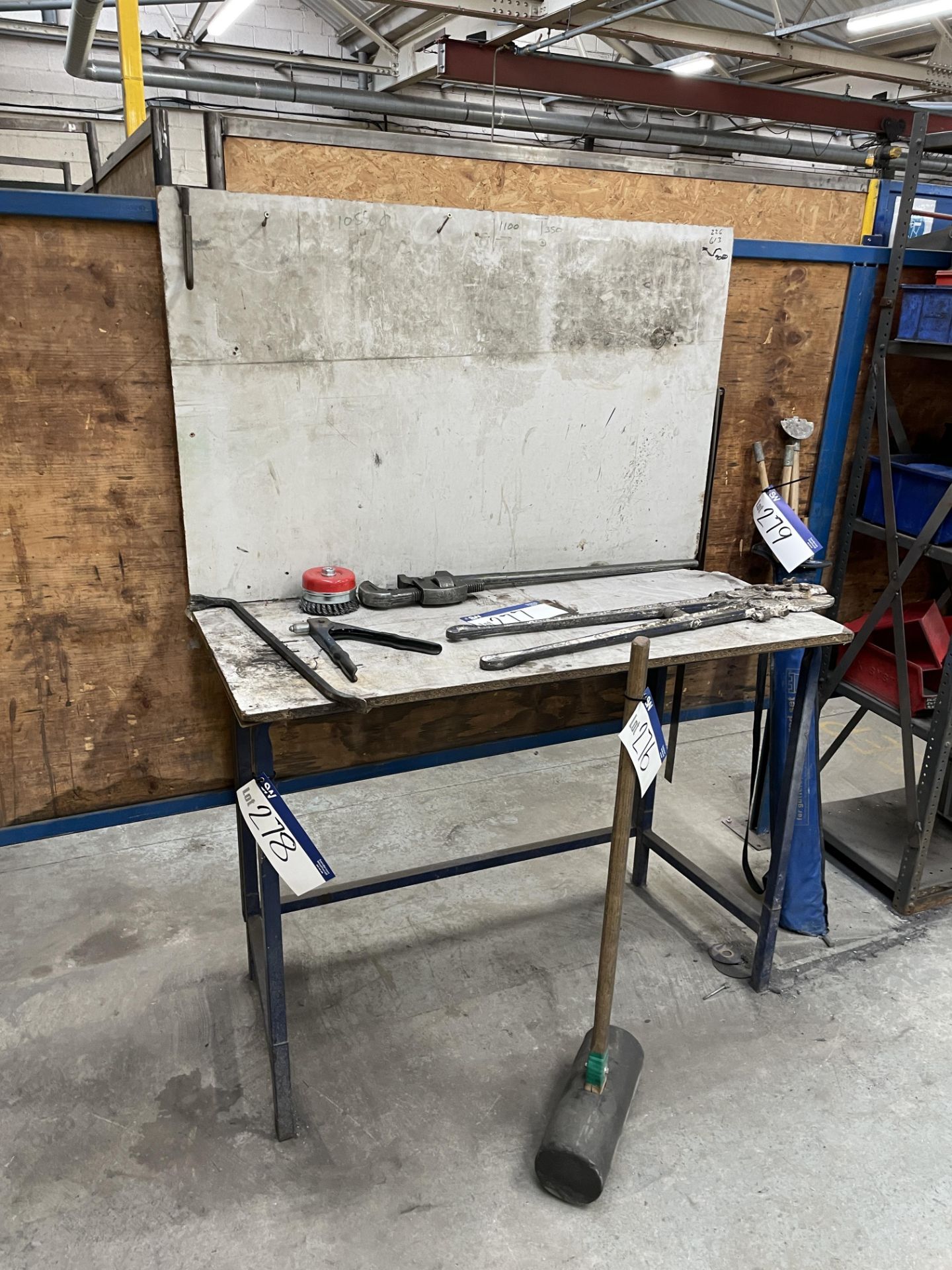 Steel Framed Timber Top Table, approx. 1.2m x 550mm Please read the following important notes:- ***