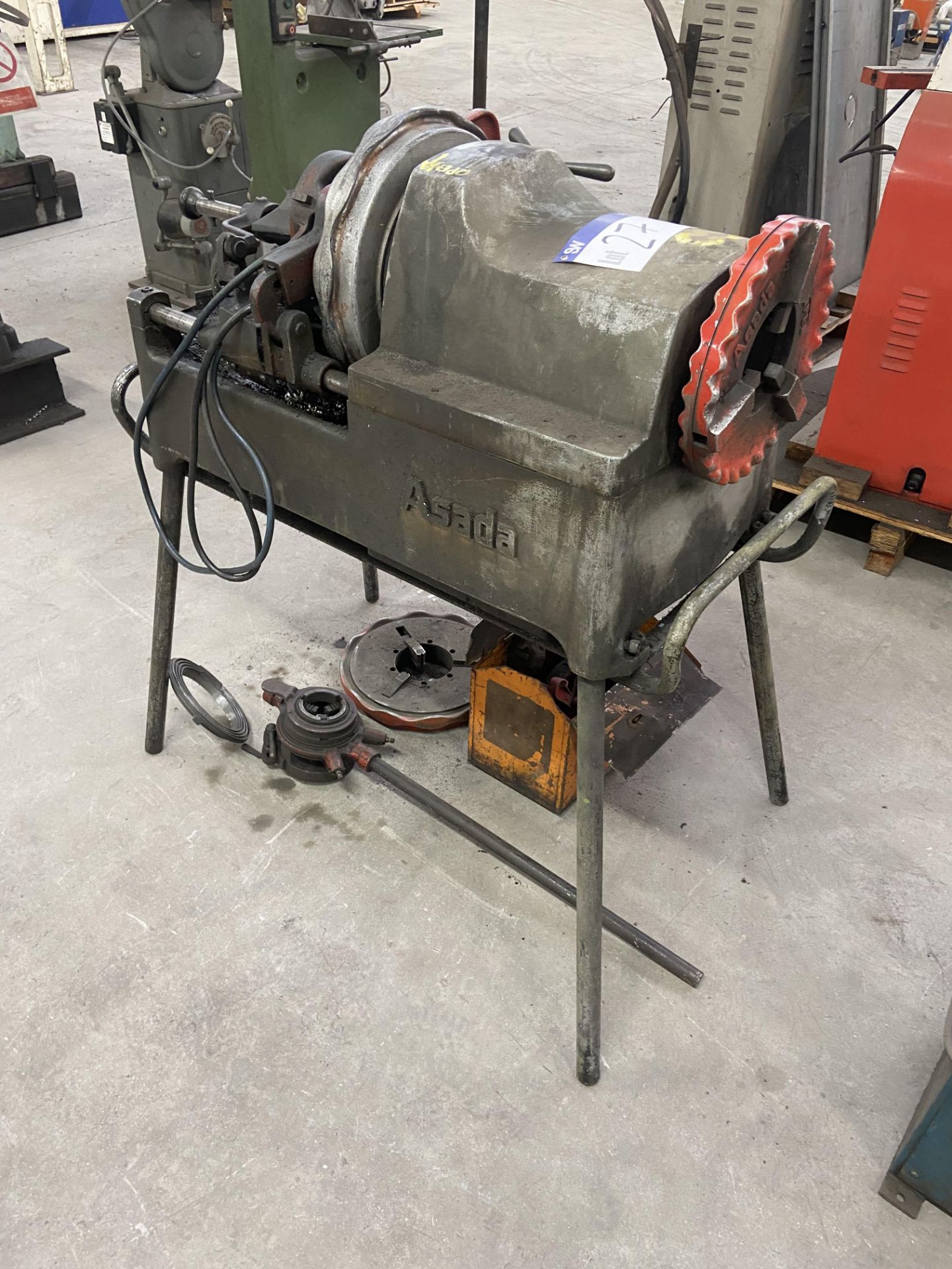 Asada/ Rothenberger/ Pibet 4S-B Pipe Threading Machine, serial no. 80537, 110/220V, with stand and - Image 4 of 4