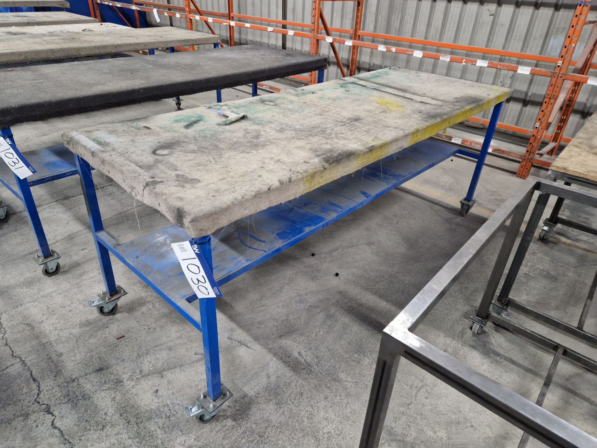 Two Tier Mobile Steel Table, Approx. 2.5m x 0.93m Please read the following important notes:- ***