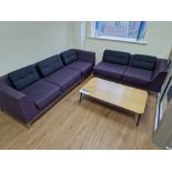 Five-Seater 2 Section L Shaped Sofa and Light Oak Veneered Coffee Table Please read the following