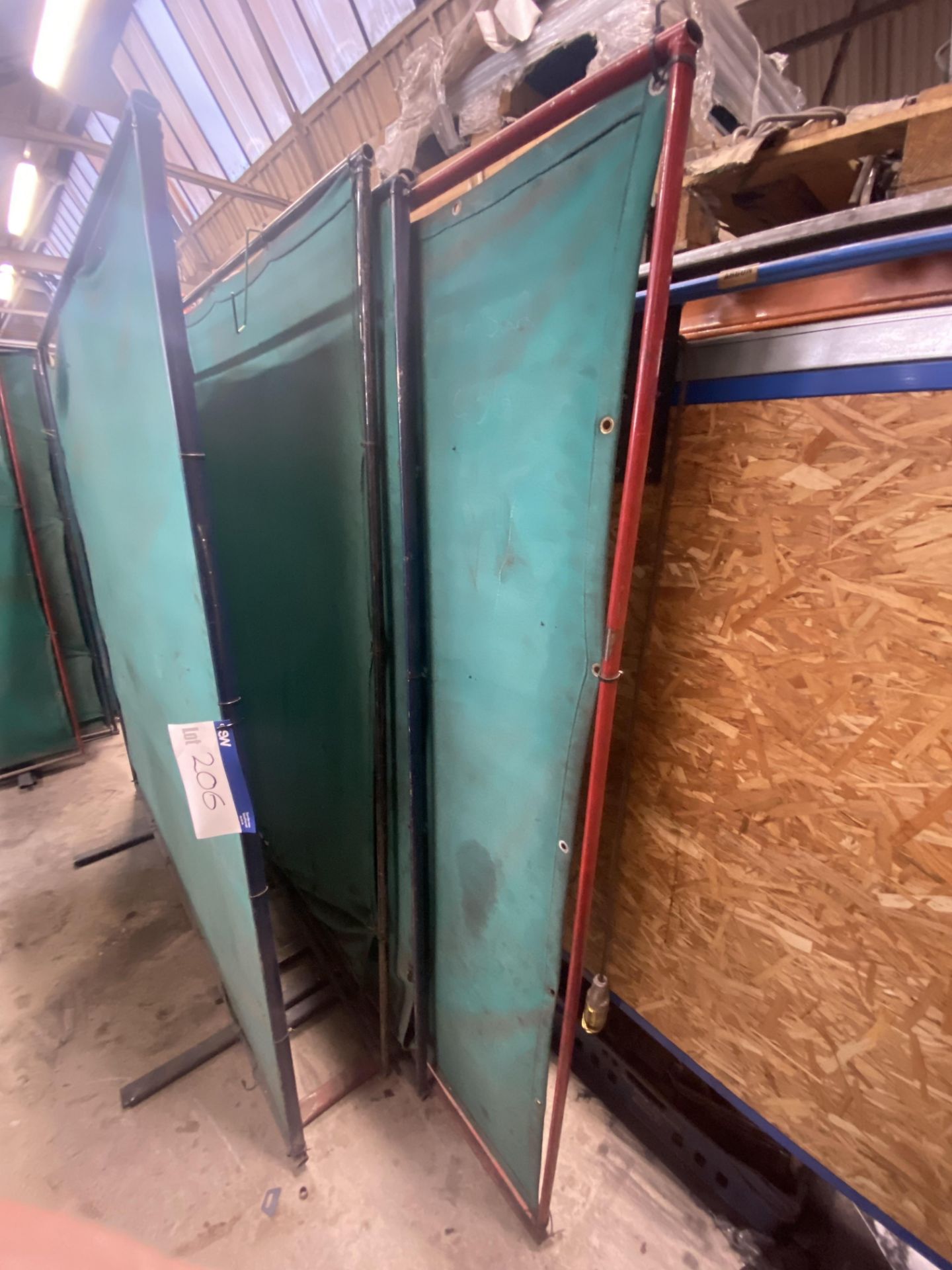 Four Assorted Steel Framed Welding Screens Please read the following important notes:- ***Overseas - Image 2 of 2