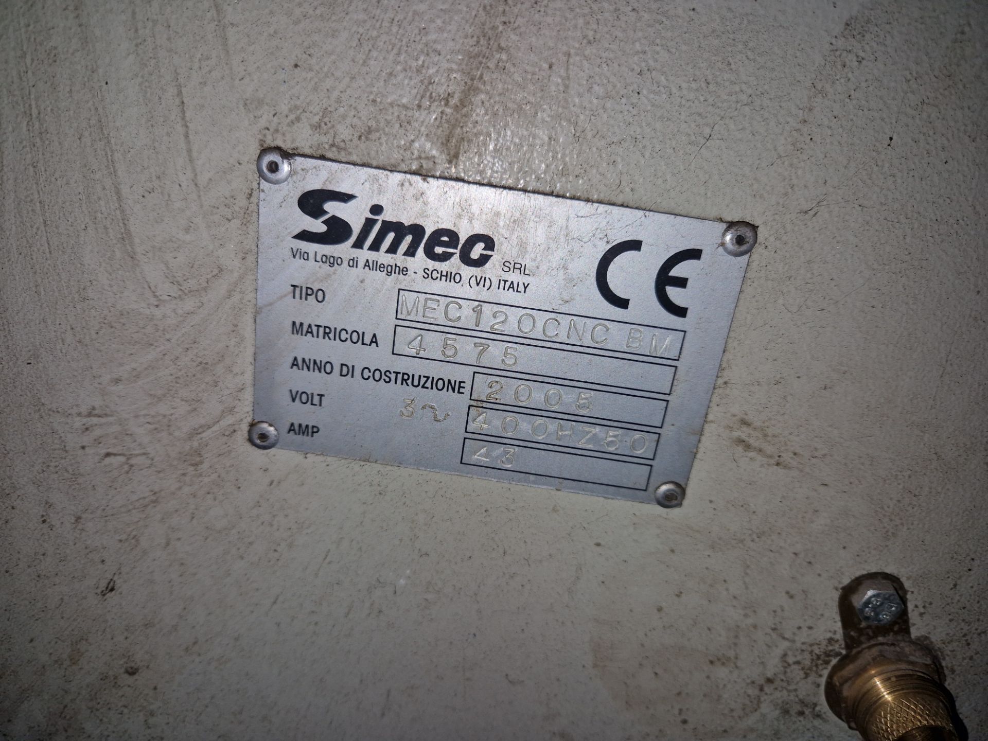 Simec MEC120CNC BM CNC Saw, serial no. 4575, year of manufacture 2005 (Working State Unknown). - Image 9 of 9