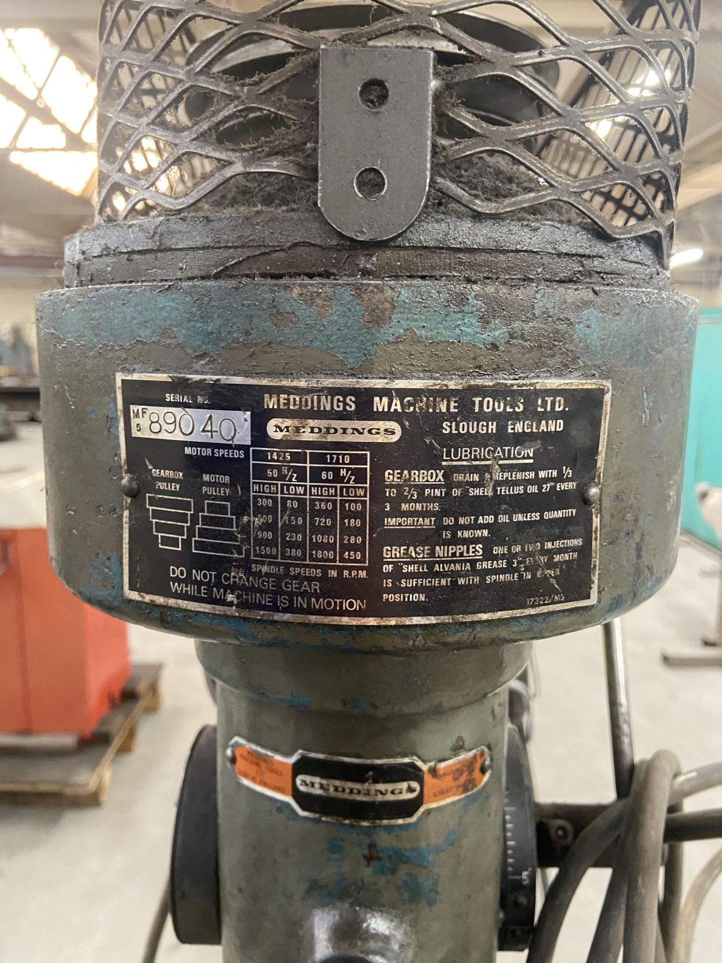 Meddings Pillar Drill, serial no. 89040 Please read the following important notes:- ***Overseas - Image 3 of 4