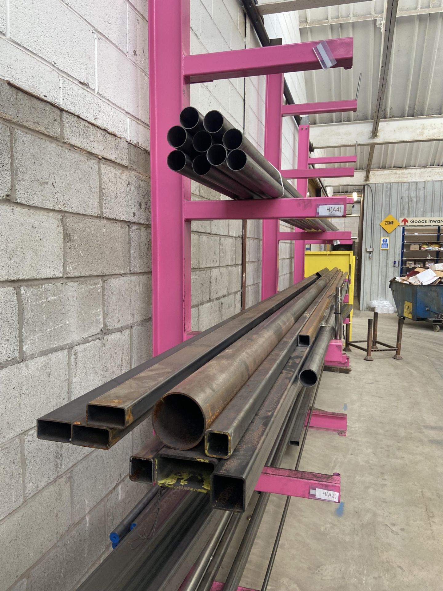 Assorted Box, Bar & Steel Pipe Section Stock, on lot 489, up to 7.5m long (please note this lot is - Image 2 of 3