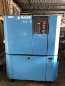 Boge SD15 Ratiotronic Air Compressor, serial no. 39198, year of manufacture 2007, indicated hours at