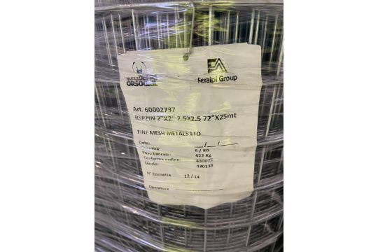 Six Rolls Feralpi Wire Mesh, RSPZIN 2” x 2” 2.5x2.5 72” x25mt Please read the following important - Image 2 of 2