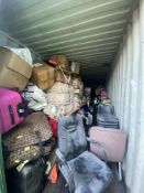 Loose contents of Cargo Container, Lot 4, including washing machine, fridge, microwave, unused air