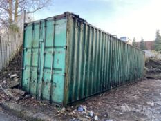 Steel Cargo Container, approx. 12m long x 2.7m high (contents excluded) (reserve collection until