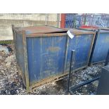 Enclosed Steel Box Pallet, approx. 2.15m x 1.22m x 1.4m high, with fork lifting channels Please read