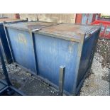 Steel Enclosed Box Pallet, approx. 2.15m x 1.22m x 1.4m high, with fork lifting channels Please read