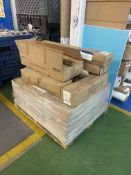 28 Boxes of Parasol Bases, with posts and bright green roofs, 3m x 3m, as set out on pallet Please