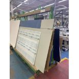 Mobile A-Frame Double Sided Stock Trolley, approx. 2.45m long, with assorted acrylic boards and