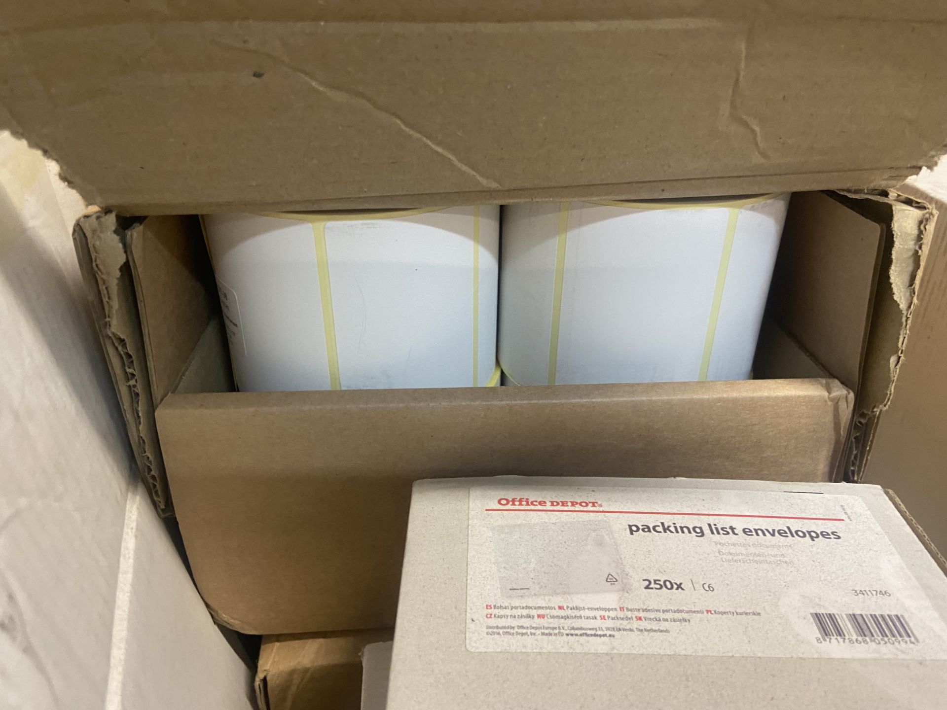 Three Boxes of Labels, with five boxes of labels, packing list envelopes and Zebra GK420d label - Image 2 of 2