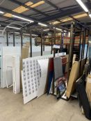 Multi-Compartment Steel Roll/ Stock Rack, approx. 2.9m x 1.5m x 2.2m high, with acrylic sheet