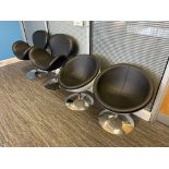 Four Leather Effect Upholstered Swivel Chairs Please read the following important notes:- ***