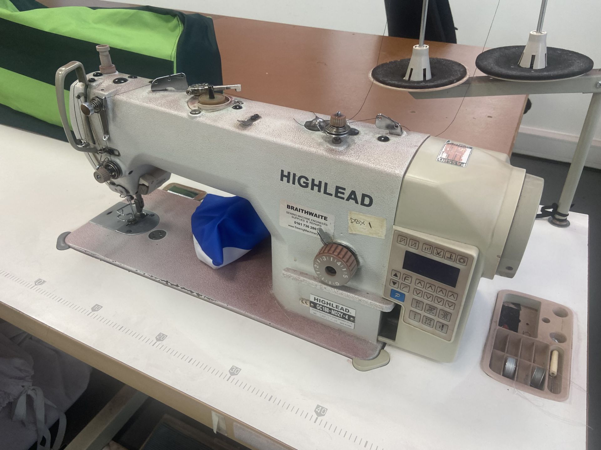 Highlead GC188-MDZY-4 Lockstitch Sewing Machine, serial no. 5051234, with fitted pedal operated - Image 2 of 6