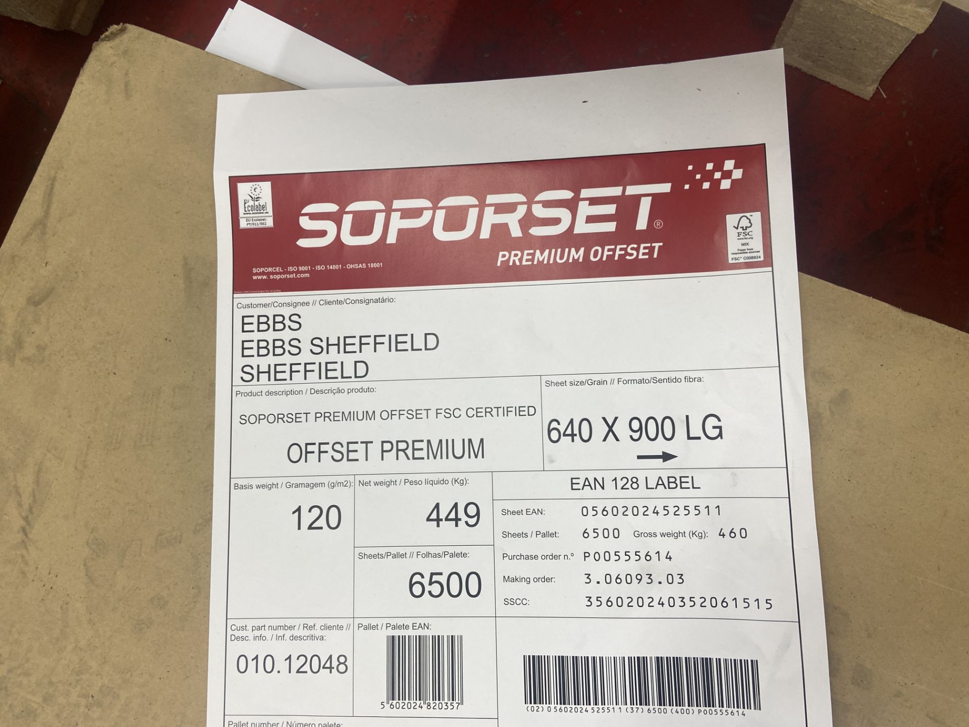 Part Pallet of Soporset Offset Premium Paper, 90cm x 64cm Please read the following important - Image 2 of 2